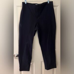 M.M. La Fleur Stretch High Rise Cotton Trouser Pants, Navy, Size 14